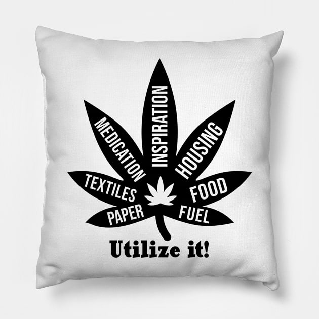 Weed Leaf Utilize It Pillow by defytees