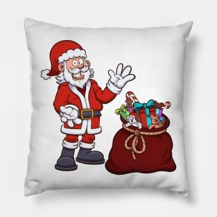 Santa Claus With Bag Of Presents Pillow