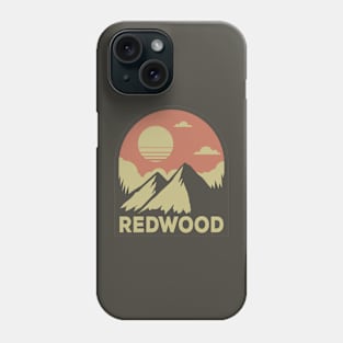 redwood national park retro vintage mountains Phone Case