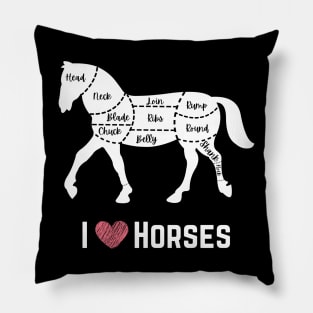 I Love Horses Pillow