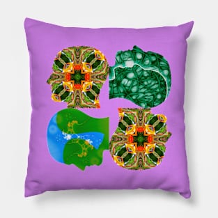 Canna flower pattern and human brain shape. Pillow