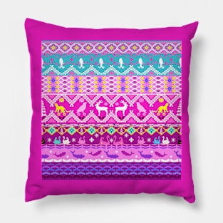 Cross stitch, ethnic pattern, Pixel Seamless, various animal patterns. Pillow