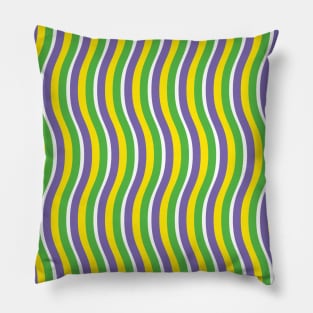 Purple Gold Green Waves Pillow