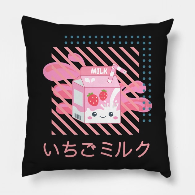 Kawaii Strawberry Milk Ichigo Miruku Pillow by AKawaiiPastels