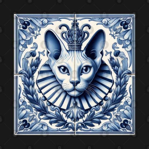 Delft Tile With Sphinx Cat No.4 by artnook