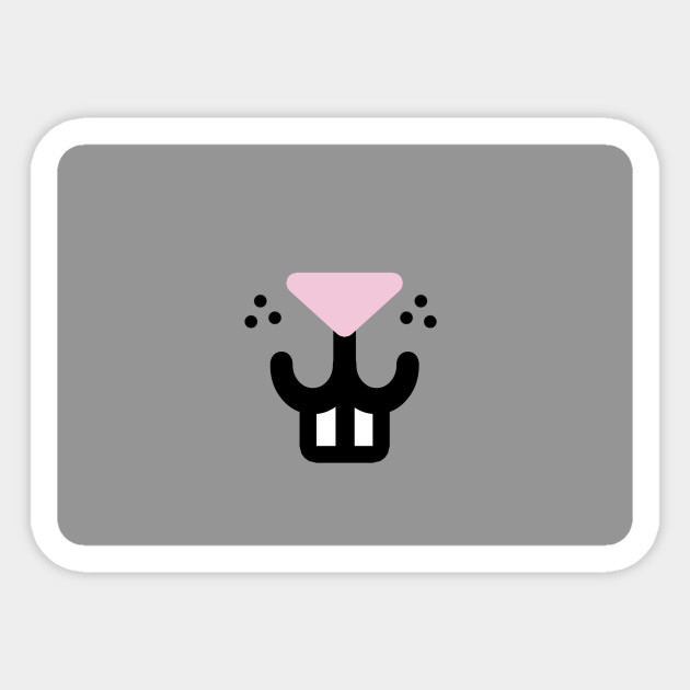 Grey Bunny Mask - Bunny - Sticker