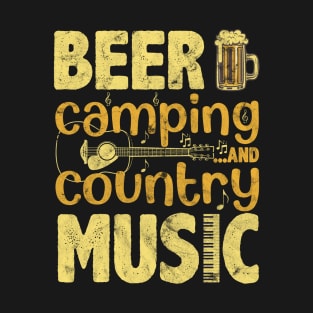 Beer Camping And Country Music Guitar Player T-Shirt