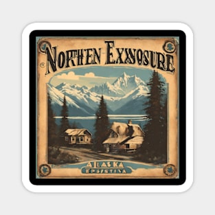 norther exposure Alaska snowy mountain Magnet