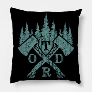 OTDR | Outdoor Adventure Wilderness Green Grunge Pillow