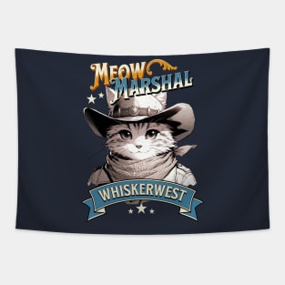 Meow Marshal of Whiskerwest - The Purrr-fect Cowboy Cat Sheriff Tapestry