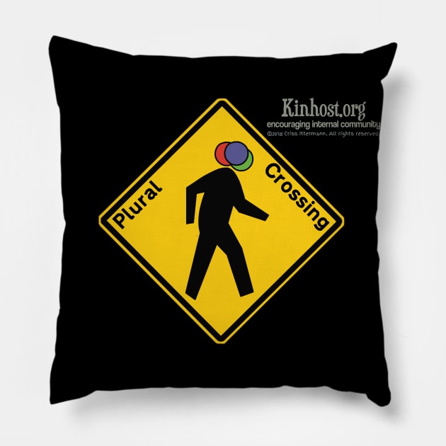 Caution: Plural Crossing Pillow by Kinhost Pluralwear