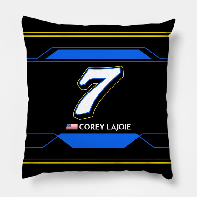 Corey LaJoie #7 2023 NASCAR Design Pillow by AR Designs 