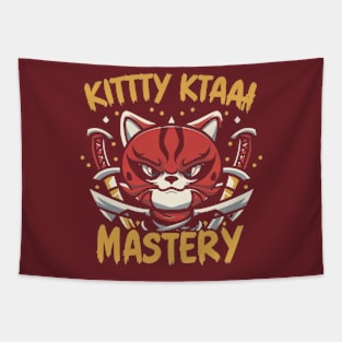 Kitty katana mastery Tapestry