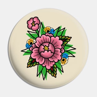 Peony Tattoo Pin