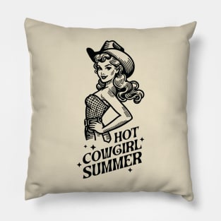 Hot cowgirl summer; cute; vintage; retro; cowgirl; rodeo; horses; country; western; cowboy; horse riding; horse lover; hot; pin up girl; Pillow