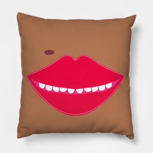 Caramel beauty spot smile mouth Pillow