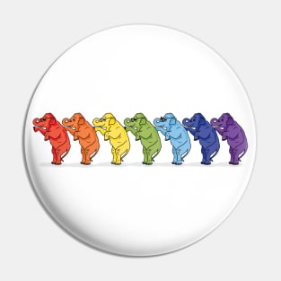 Elephant rainbow queue Pin