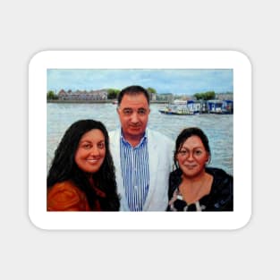 THE ARTIST WITH HIS TWO DAUGHTERS IN WAPPING LONDON Magnet