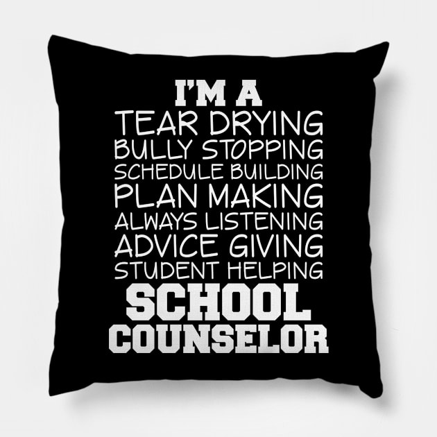 Proud School Counselor Pillow by White Martian