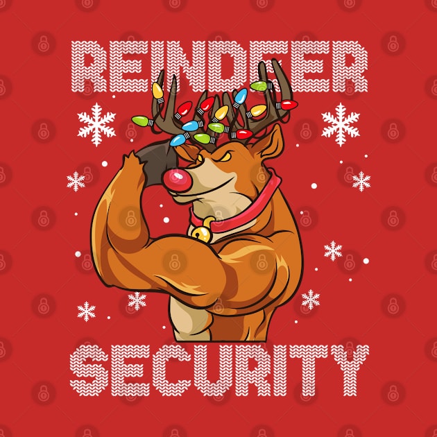 Reindeer Security Christmas Funny Humor by E