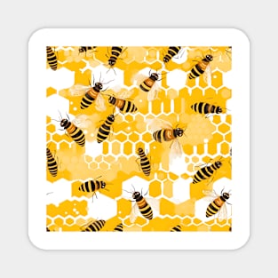 Honeycomb and Bee Pattern 15 Magnet