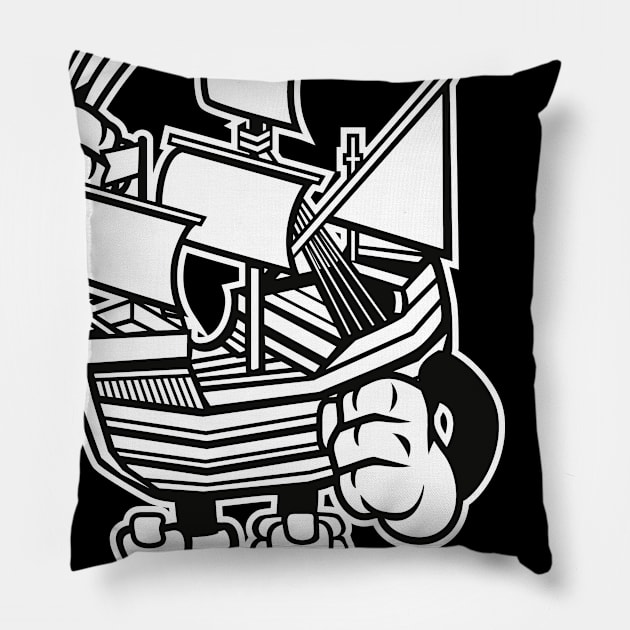 Jack Sparrow Barbarossa t shirt Pillow by Vine Time T shirts