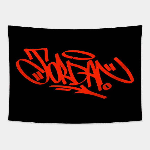 Jordan Graffiti Tag Tapestry by doser