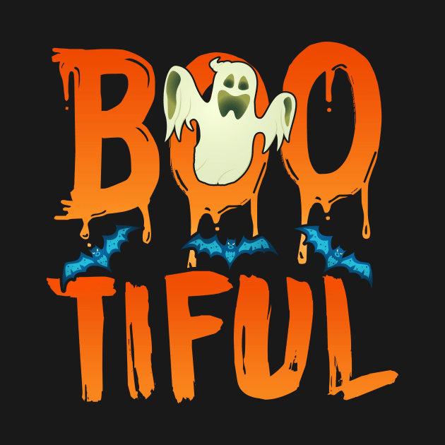 Cute Boo-tiful Ghost Bootiful Funny Beautiful Pun by theperfectpresents