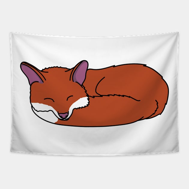 sleepy fox Tapestry by NickHamiltonArt