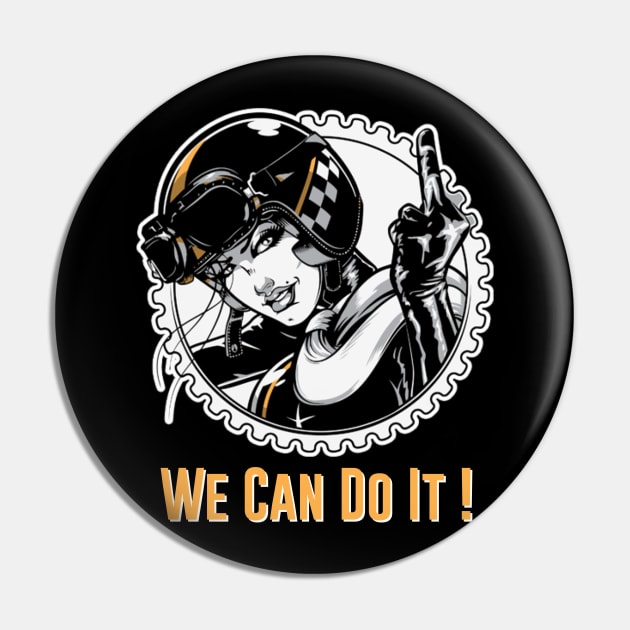 GIRL MOTORCYCLE RIDER - We Can Do It ! Pin by Pannolinno
