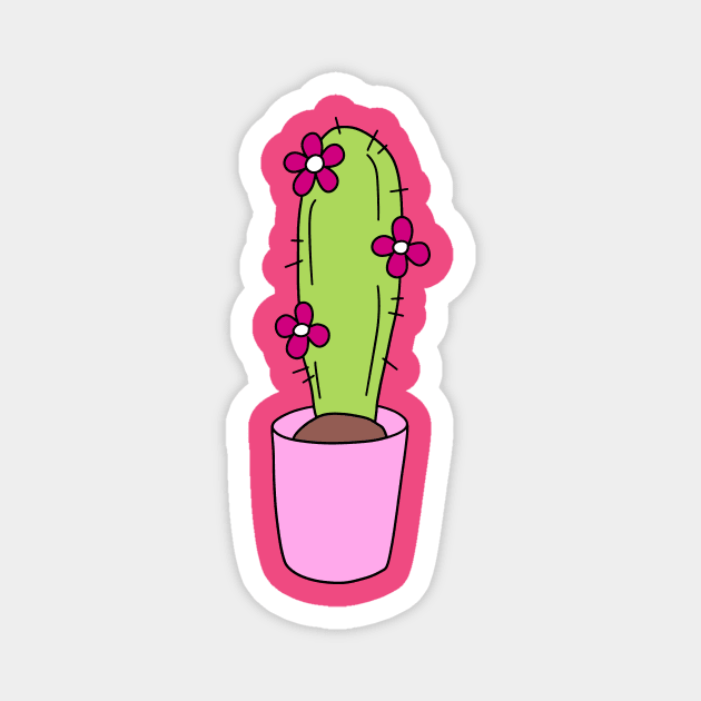 Tall Flower Cactus Magnet by saradaboru