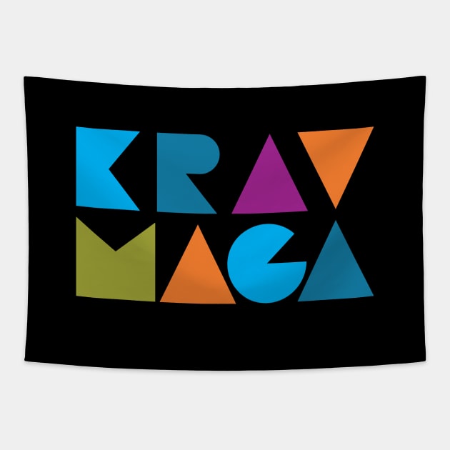 Krav Maga Rainbow Blocks Tapestry by polliadesign