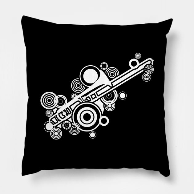 Trombone Jazz Gift Musical Instrument Vintage Pillow by AlleyField