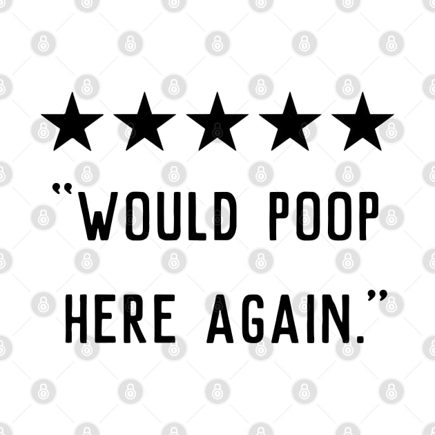 Bathroom Series: "Would Poop Here Again." Five Star Rating by Jarecrow 