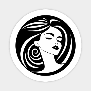 woman hair salon logo design t-shirt Magnet