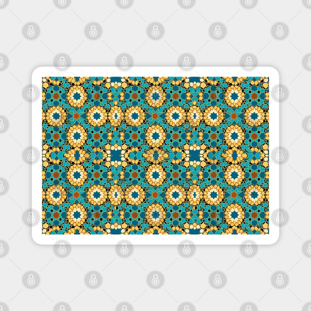 Arabic Islamic Tile Pattern Geometric Art Traditional Middle Eastern Magnet by Tshirtiz