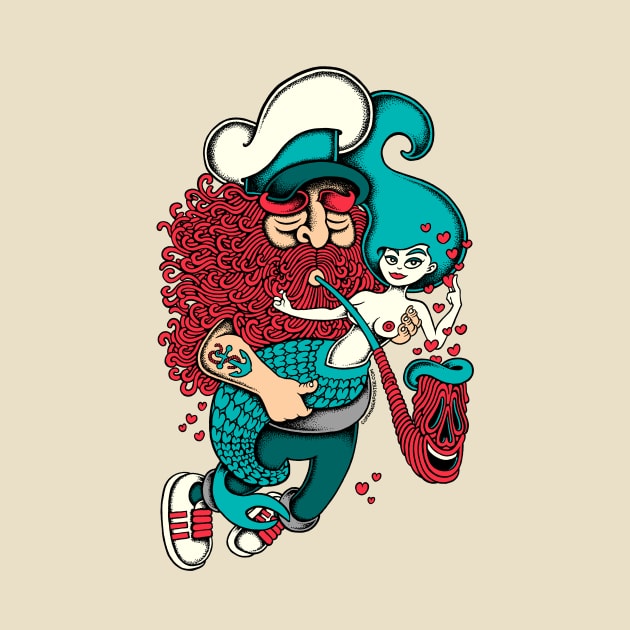 Sailor Mermaid Love by Copenhagen Poster