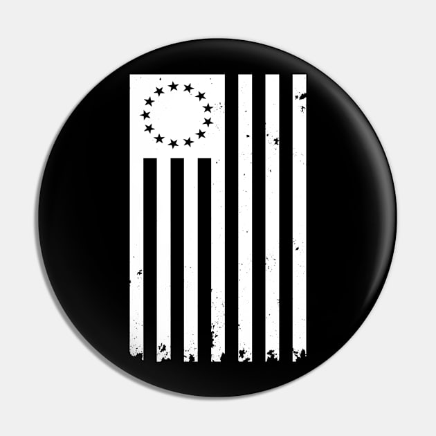 White Vertical Betsy Ross Flag Pin by DazzlingApparel