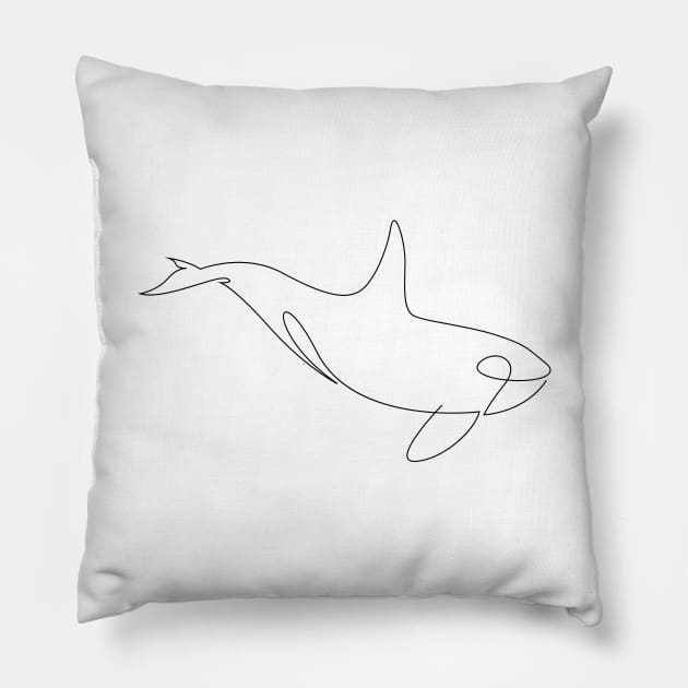 orca - one line drawing Pillow by addillum