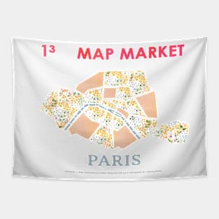 Paris Map - Full Size Tapestry