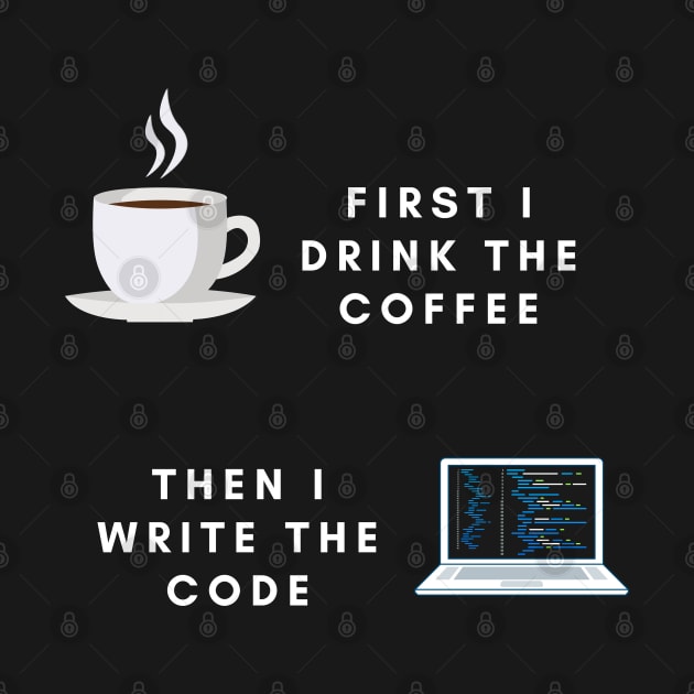 First I drink the coffee then I write the code by SoftwareDev