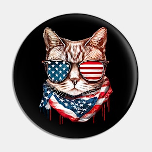 Independence Day Cat Pin