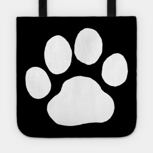 White Dog Paw Print Tote