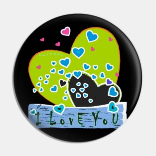 I LOVE YOU GR/B Pin