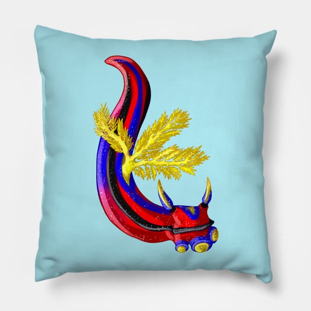 Polyamorous Nudibranch Pillow by candychameleon