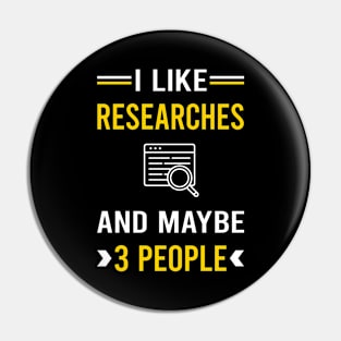 3 People Research Researcher Pin