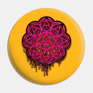 Anarcho Flower Hot Pink Graffiti Pin