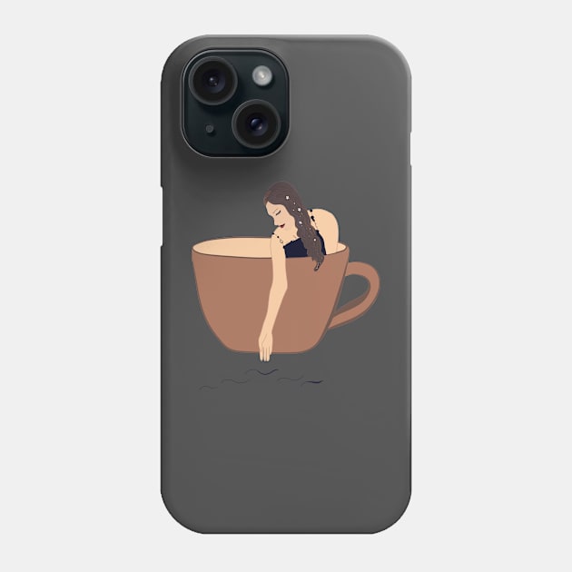 Girl coffee cup Phone Case by GULSENGUNEL