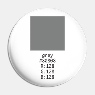 Grey Hex and RGB Code Pin