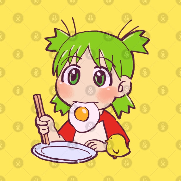 yotsuba breakfast eating fried egg by mudwizard